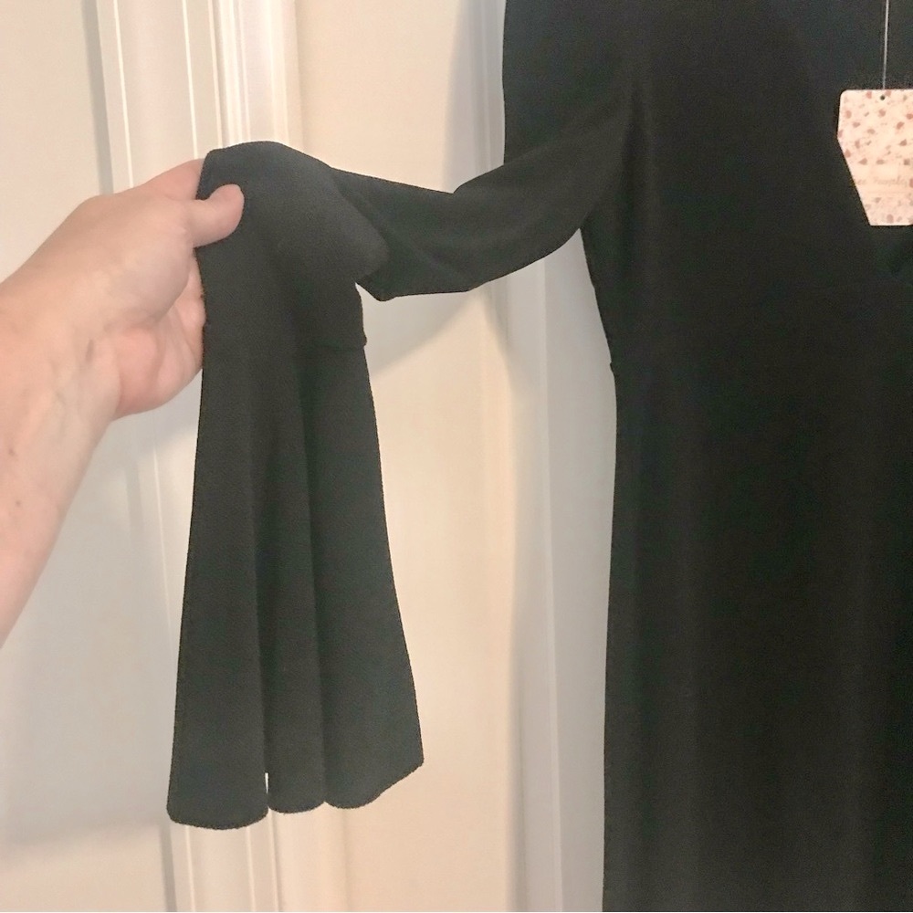 New FREE PEOPLE Talk About It Black Long Sleeve Mini Dress NWT - Picture 11 of 16